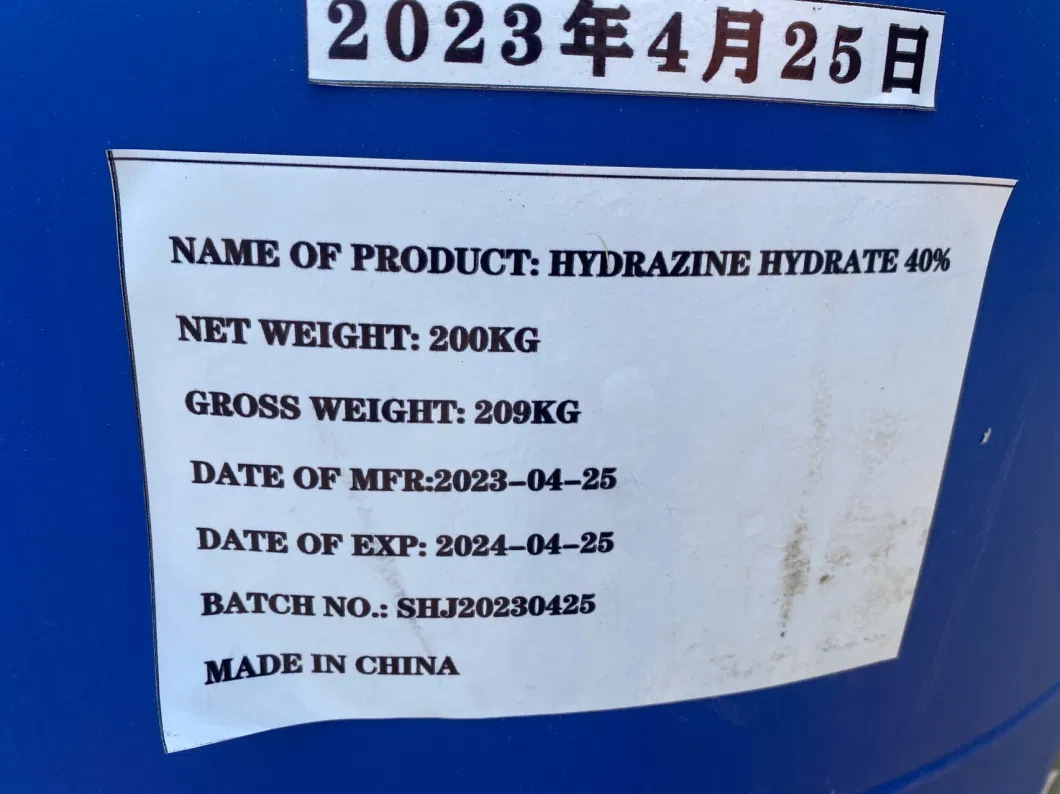 Sinobio Pasokan Pabrik Hidrazin Hidrat 40% 55% 64% 80% 100% CAS 10217-52-04