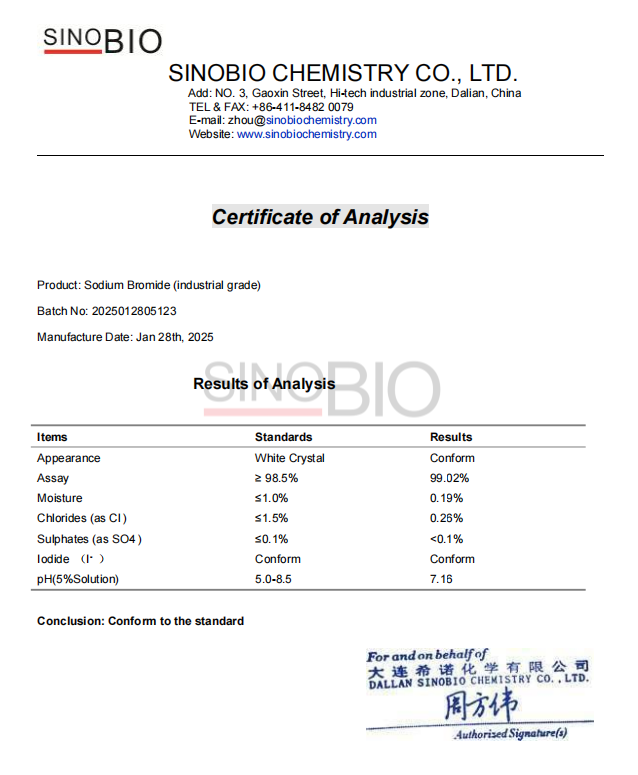 Sodium bromide CoA (2) 